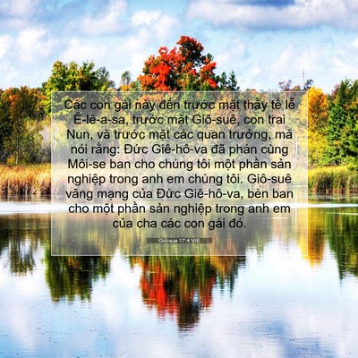 Picture 07 - Giô-sua 17:4 VIE - Các con gái này đến trước mặt thầy - Bible Verse Picture