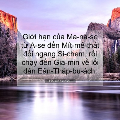 Picture 07 - Giô-sua 17:7 VIE - Giới hạn của Ma-na-se từ A-se đến - Bible Verse Picture