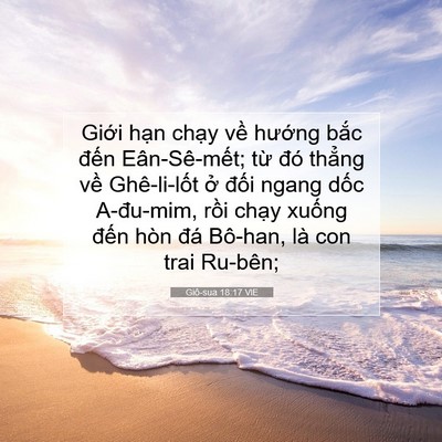 Picture 07 - Giô-sua 18:17 VIE - Giới hạn chạy về hướng bắc đến - Bible Verse Picture