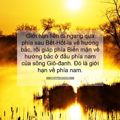 Picture 07 - Giô-sua 18:19 VIE - Giới hạn liền đi ngang qua phía sau - Bible Verse Picture