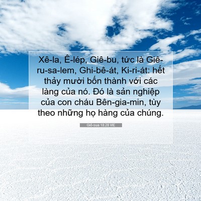 Picture 07 - Giô-sua 18:28 VIE - Xê-la, Ê-lép, Giê-bu, tức là - Bible Verse Picture