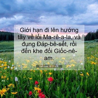 Picture 07 - Giô-sua 19:11 VIE - Giới hạn đi lên hướng tây về lối - Bible Verse Picture