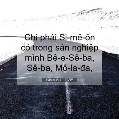 Picture 07 - Giô-sua 19:2 VIE - Chi phái Si-mê-ôn có trong sản nghiệp - Bible Verse Picture