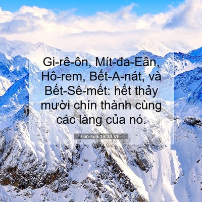 Picture 07 - Giô-sua 19:38 VIE - Gi-rê-ôn, Mít-đa-Eân, Hô-rem, Bết-A-nát, - Bible Verse Picture