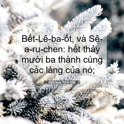 Picture 07 - Giô-sua 19:6 VIE - Bết-Lê-ba-ốt, và Sê-a-ru-chen: hết - Bible Verse Picture