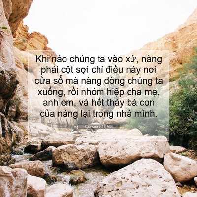 Picture 07 - Giô-sua 2:18 VIE - Khi nào chúng ta vào xứ, nàng phải cột - Bible Verse Picture