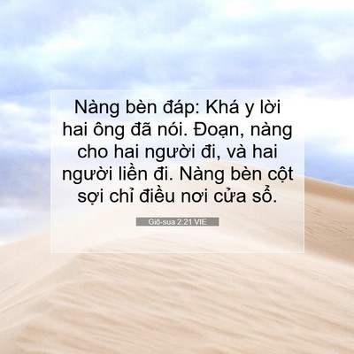 Picture 07 - Giô-sua 2:21 VIE - Nàng bèn đáp: Khá y lời hai ông đã - Bible Verse Picture