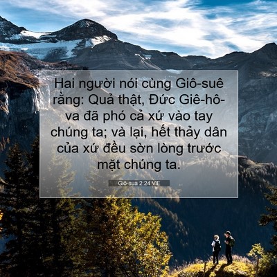 Picture 07 - Giô-sua 2:24 VIE - Hai người nói cùng Giô-suê rằng: Quả - Bible Verse Picture