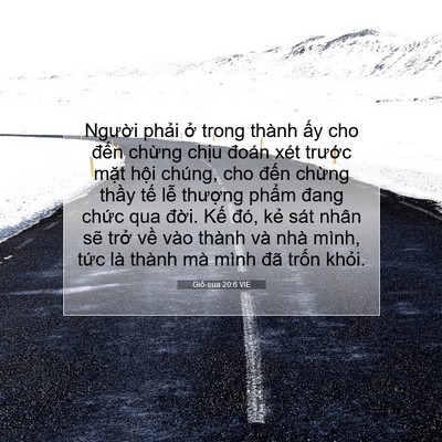 Picture 07 - Giô-sua 20:6 VIE - Người phải ở trong thành ấy cho đến - Bible Verse Picture