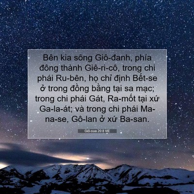 Picture 07 - Giô-sua 20:8 VIE - Bên kia sông Giô-đanh, phía đông thành - Bible Verse Picture