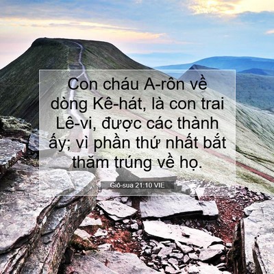 Picture 07 - Giô-sua 21:10 VIE - Con cháu A-rôn về dòng Kê-hát, là con - Bible Verse Picture