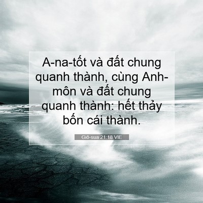 Picture 07 - Giô-sua 21:18 VIE - A-na-tốt và đất chung quanh thành, cùng - Bible Verse Picture