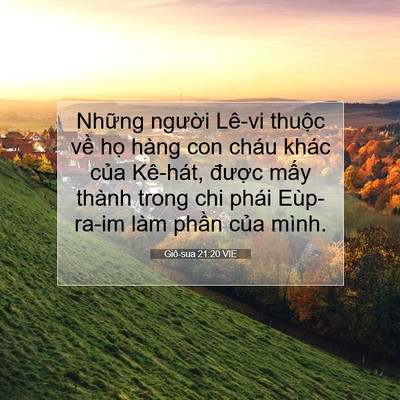 Picture 07 - Giô-sua 21:20 VIE - Những người Lê-vi thuộc về họ hàng - Bible Verse Picture