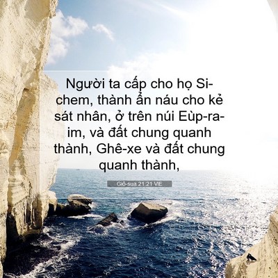 Picture 07 - Giô-sua 21:21 VIE - Người ta cấp cho họ Si-chem, thành ẩn - Bible Verse Picture
