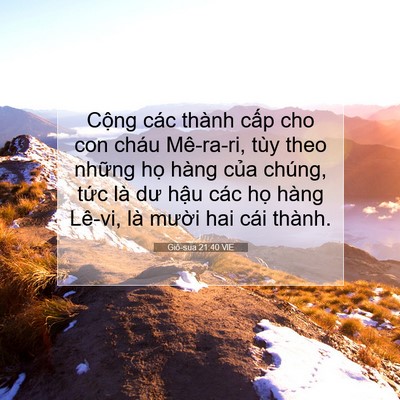 Picture 07 - Giô-sua 21:40 VIE - Cộng các thành cấp cho con cháu Mê-ra-ri, - Bible Verse Picture