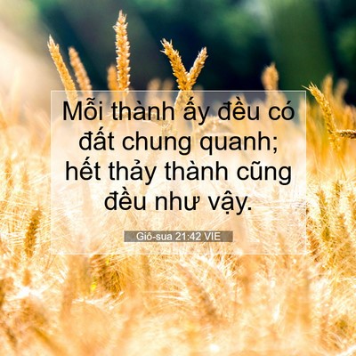 Picture 07 - Giô-sua 21:42 VIE - Mỗi thành ấy đều có đất chung quanh; - Bible Verse Picture