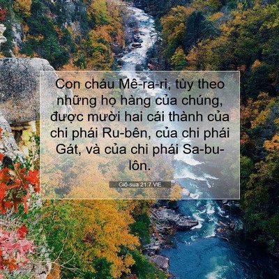 Picture 07 - Giô-sua 21:7 VIE - Con cháu Mê-ra-ri, tùy theo những họ hàng - Bible Verse Picture