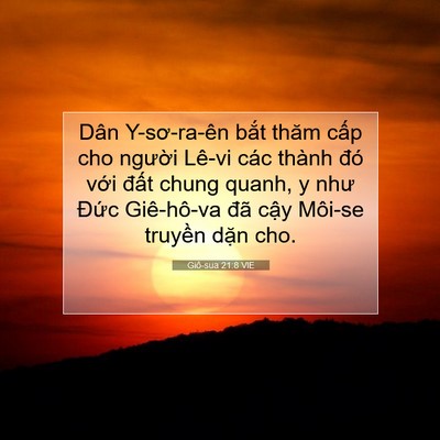 Picture 07 - Giô-sua 21:8 VIE - Dân Y-sơ-ra-ên bắt thăm cấp cho người - Bible Verse Picture