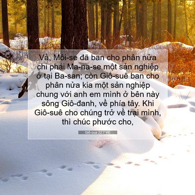 Picture 07 - Giô-sua 22:7 VIE - Vả, Môi-se đã ban cho phân nửa chi phái - Bible Verse Picture