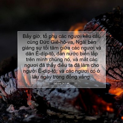 Picture 07 - Giô-sua 24:7 VIE - Bấy giờ, tổ phụ các ngươi kêu cầu - Bible Verse Picture