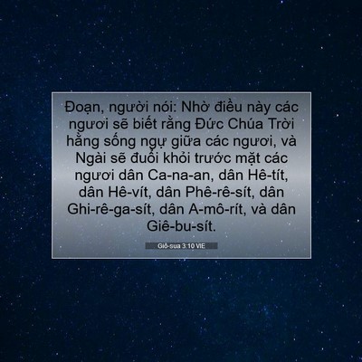 Picture 07 - Giô-sua 3:10 VIE - Đoạn, người nói: Nhờ điều này các - Bible Verse Picture