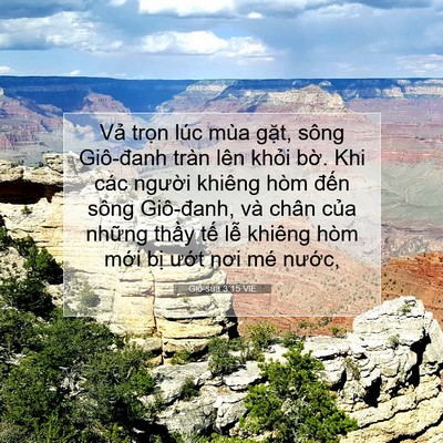 Picture 07 - Giô-sua 3:15 VIE - Vả trọn lúc mùa gặt, sông Giô-đanh - Bible Verse Picture