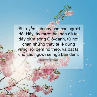 Picture 07 - Giô-sua 4:3 VIE - rồi truyền lịnh này cho các người - Bible Verse Picture