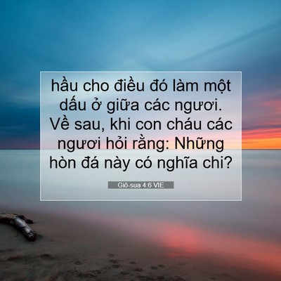 Picture 07 - Giô-sua 4:6 VIE - hầu cho điều đó làm một dấu ở - Bible Verse Picture