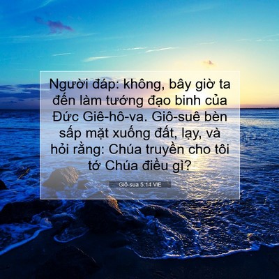 Picture 07 - Giô-sua 5:14 VIE - Người đáp: không, bây giờ ta đến làm - Bible Verse Picture
