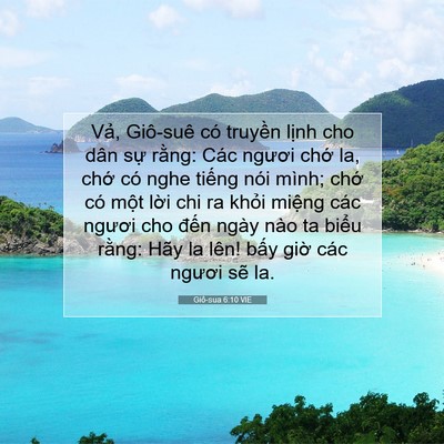 Picture 07 - Giô-sua 6:10 VIE - Vả, Giô-suê có truyền lịnh cho dân sự - Bible Verse Picture