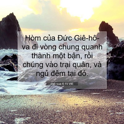 Picture 07 - Giô-sua 6:11 VIE - Hòm của Đức Giê-hô-va đi vòng chung - Bible Verse Picture