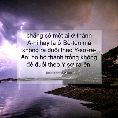 Picture 07 - Giô-sua 8:17 VIE - chẳng có một ai ở thành A-hi hay là ở - Bible Verse Picture