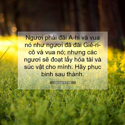 Picture 07 - Giô-sua 8:2 VIE - Ngươi phải đãi A-hi và vua nó như - Bible Verse Picture