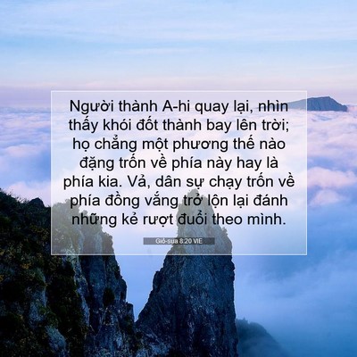 Picture 07 - Giô-sua 8:20 VIE - Người thành A-hi quay lại, nhìn thấy - Bible Verse Picture