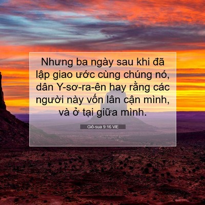 Picture 07 - Giô-sua 9:16 VIE - Nhưng ba ngày sau khi đã lập giao ước - Bible Verse Picture
