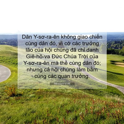 Picture 07 - Giô-sua 9:18 VIE - Dân Y-sơ-ra-ên không giao chiến cùng dân - Bible Verse Picture
