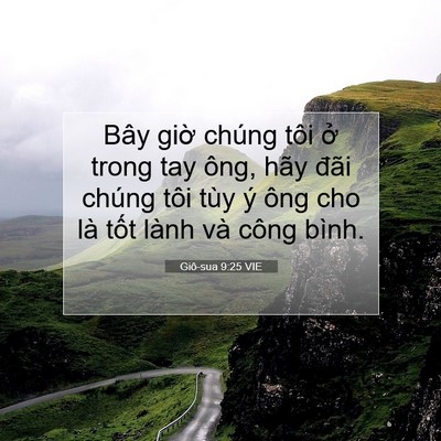Picture 07 - Giô-sua 9:25 VIE - Bây giờ chúng tôi ở trong tay ông, hãy - Bible Verse Picture