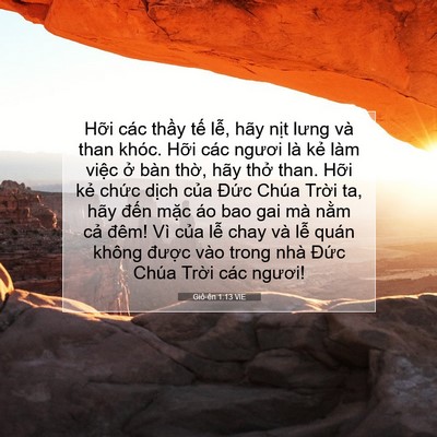 Picture 07 - Giô-ên 1:13 VIE - Hỡi các thầy tế lễ, hãy nịt lưng và - Bible Verse Picture