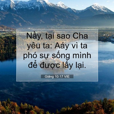 Picture 07 - Giăng 10:17 VIE - Nầy, tại sao Cha yêu ta: Aáy vì ta phó - Bible Verse Picture