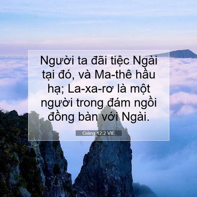 Picture 07 - Giăng 12:2 VIE - Người ta đãi tiệc Ngài tại đó, và - Bible Verse Picture