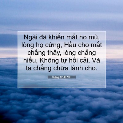 Picture 07 - Giăng 12:40 VIE - Ngài đã khiến mắt họ mù, lòng họ - Bible Verse Picture