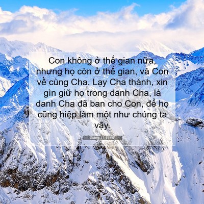 Picture 07 - Giăng 17:11 VIE - Con không ở thế gian nữa, nhưng họ còn - Bible Verse Picture