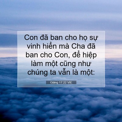 Picture 07 - Giăng 17:22 VIE - Con đã ban cho họ sự vinh hiển mà Cha - Bible Verse Picture