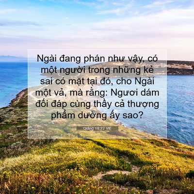 Picture 07 - Giăng 18:22 VIE - Ngài đang phán như vậy, có một người - Bible Verse Picture