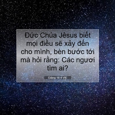 Picture 07 - Giăng 18:4 VIE - Đức Chúa Jêsus biết mọi điều sẽ - Bible Verse Picture