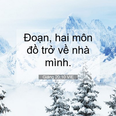 Picture 07 - Giăng 20:10 VIE - Đoạn, hai môn đồ trở về nhà - Bible Verse Picture