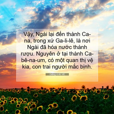 Picture 07 - Giăng 4:46 VIE - Vậy, Ngài lại đến thành Ca-na, trong - Bible Verse Picture