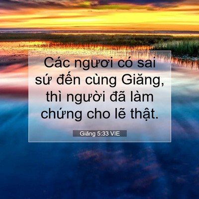 Picture 07 - Giăng 5:33 VIE - Các ngươi có sai sứ đến cùng Giăng, - Bible Verse Picture