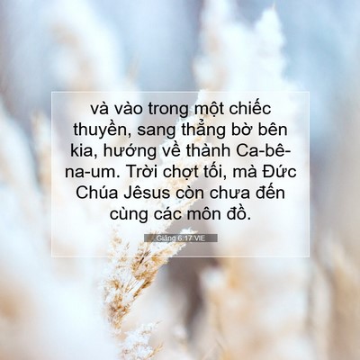 Picture 07 - Giăng 6:17 VIE - và vào trong một chiếc thuyền, sang - Bible Verse Picture