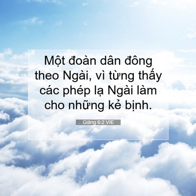 Picture 07 - Giăng 6:2 VIE - Một đoàn dân đông theo Ngài, vì từng - Bible Verse Picture